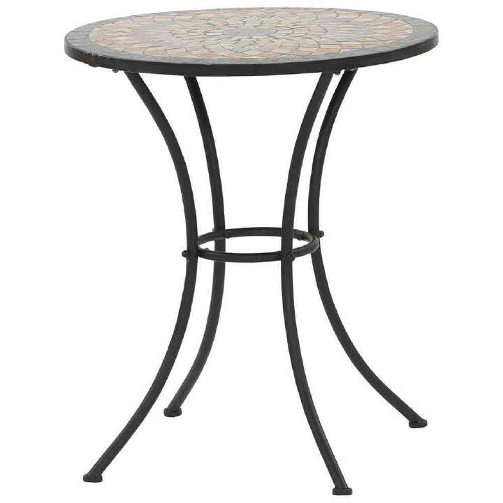 SIENA GARDEN Tisch Prato rund 60 cm Eisen mit Mosaikoptik